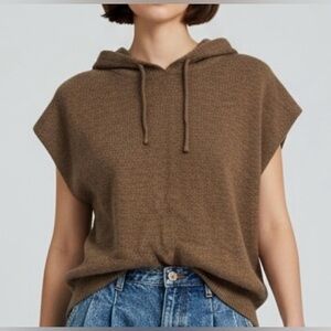 THE FRANKIE SHOP Juno Sleeveless Knit Hoodie Vest – Oak (XS/S)